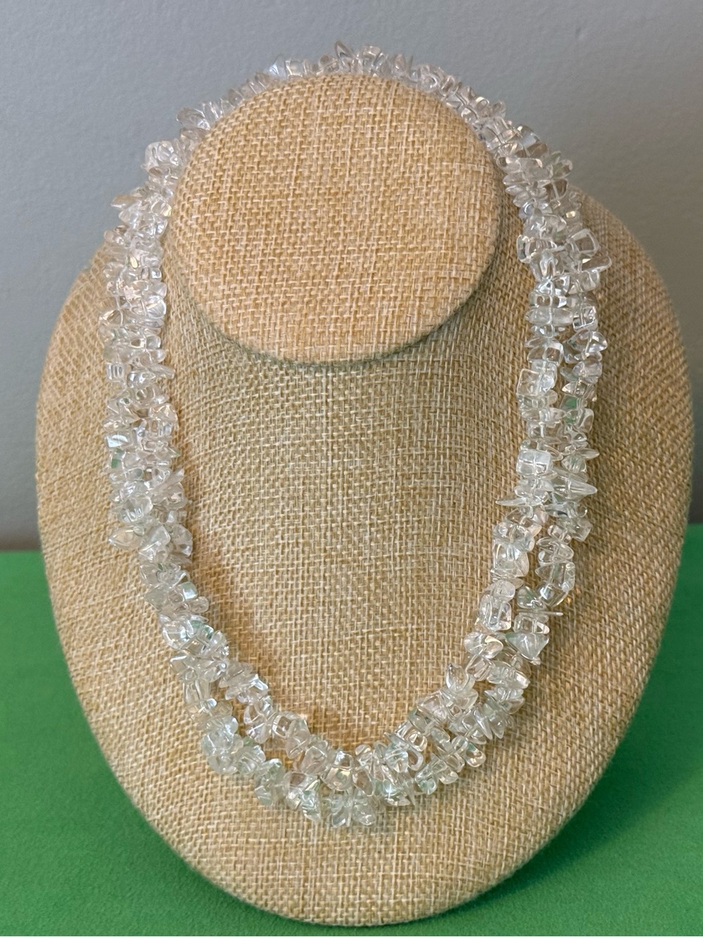 Vintage Clear Quartz Chip Beaded Necklace - Women's Jewelry